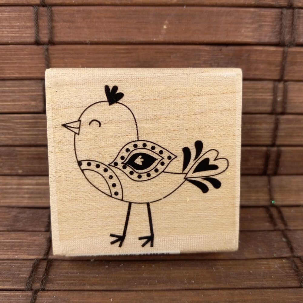 Hampton Art Cute Bird Chick Hot Fudge Studios Rubber Stamp 2017